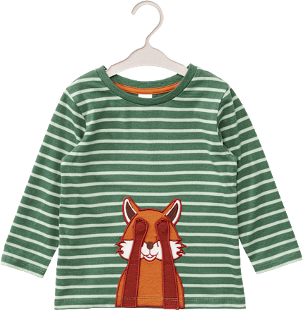 Langarmshirt mit 3D-Fuchs-Applikation, grün, Gr. 98 ALANA