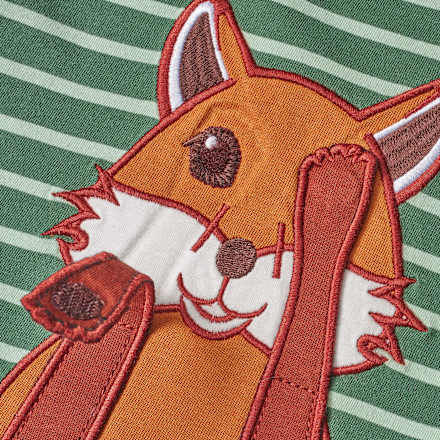 Langarmshirt mit 3D-Fuchs-Applikation, grün, Gr. 98 ALANA