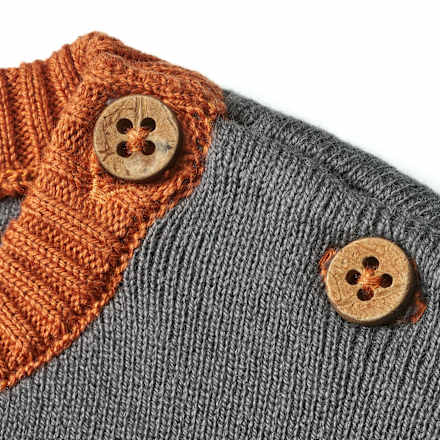 Pullover aus Strick mit Fuchs-Muster, grau, Gr. 128 ALANA