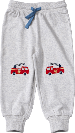 Jogginghose mit Feuerwehrauto-Applikationen, grau, Gr. 104 ALANA