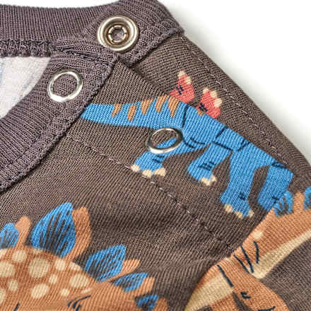 Langarmshirt Pro Climate mit Dino-Muster, grau, Gr. 74 ALANA