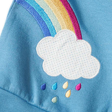 Sweatshirt mit Regenbogen-Motiv, blau, Gr. 92 ALANA