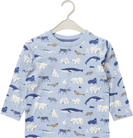 Langarmshirt Pro Climate mit Polartier-Muster, blau, Gr. 92 ALANA