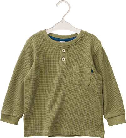 Langarmshirt mit Waffel-Struktur, grün, Gr. 92 ALANA