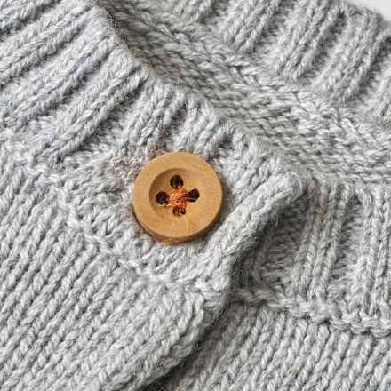Strickjacke mit Fuchs-Stickerei, grau, Gr. 86 ALANA