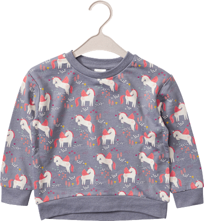 Sweatshirt mit Einhorn-Muster, grau, Gr. 122 ALANA