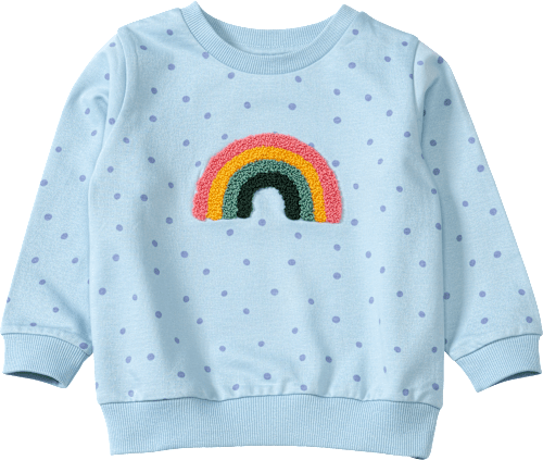 Sweatshirt mit Regenbogen-Applikation, blau, Gr. 110 ALANA