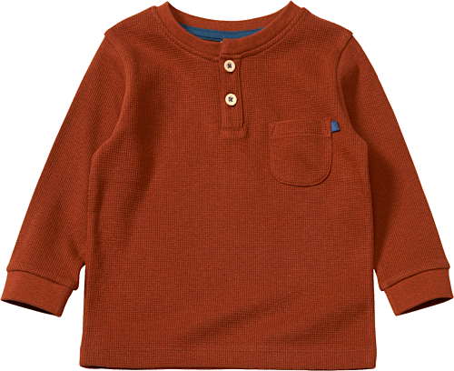 Langarmshirt mit Waffel-Struktur, braun, Gr. 122 ALANA