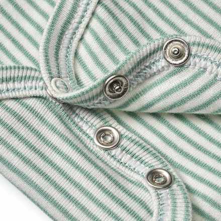 Wickelbody mit Ringeln Pro Climate, weiß & grün, Gr. 62/68 ALANA