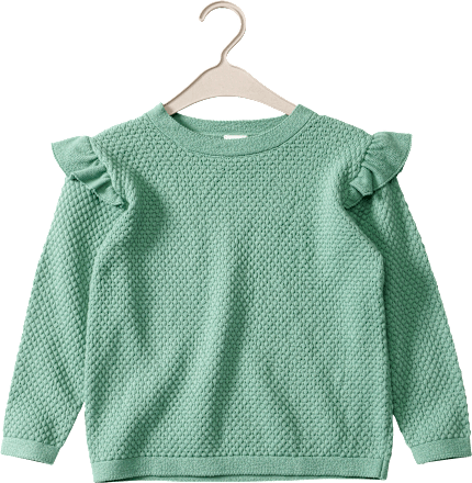 Pullover mit Rüschen, grün, Gr. 98 ALANA