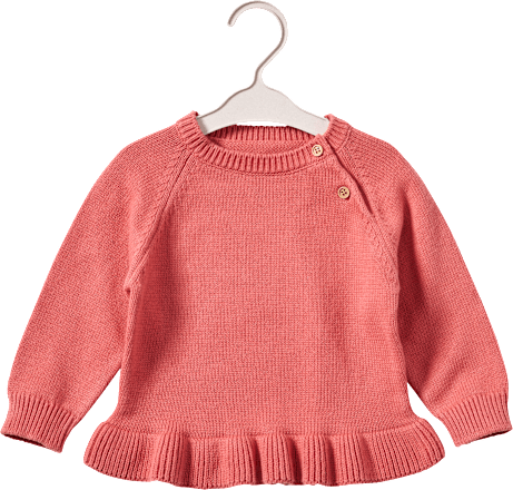 Pullover aus Strick mit Rüschen, rosa, Gr. 104 ALANA