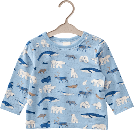 Langarmshirt Pro Climate mit Eisbären-Muster, blau, Gr. 74 ALANA