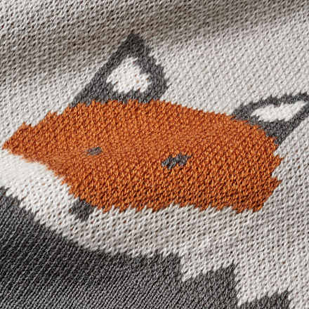 Pullover aus Strick mit Fuchs-Muster, grau, Gr. 128 ALANA