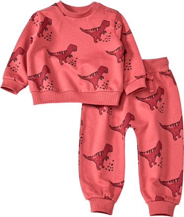 Set mit Sweatshirt & Hose mit Dino-Muster, rot, Gr. 80 ALANA