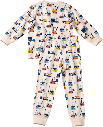 Schlafanzug Pro Climate mit Baustellenfahrzeug-Muster, beige, Gr. 104 ALANA