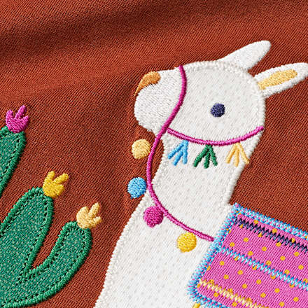 Langarmshirt mit Alpaka-Motiv, braun, Gr. 98 ALANA