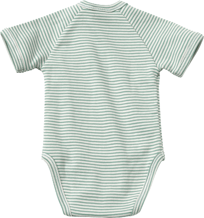 Wickelbody mit Ringeln Pro Climate, weiß & grün, Gr. 62/68 ALANA