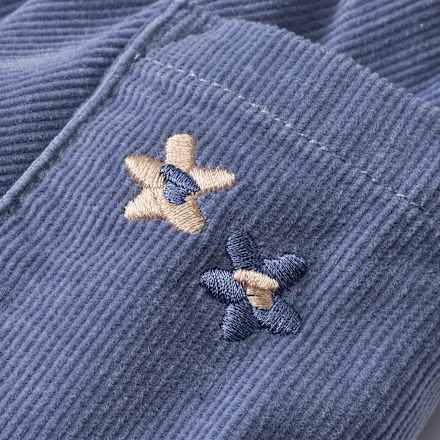 Rock aus Cord mit Blumen-Stickerei, blau, Gr. 104 ALANA