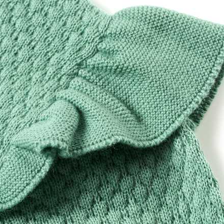 Pullover mit Rüschen, grün, Gr. 98 ALANA