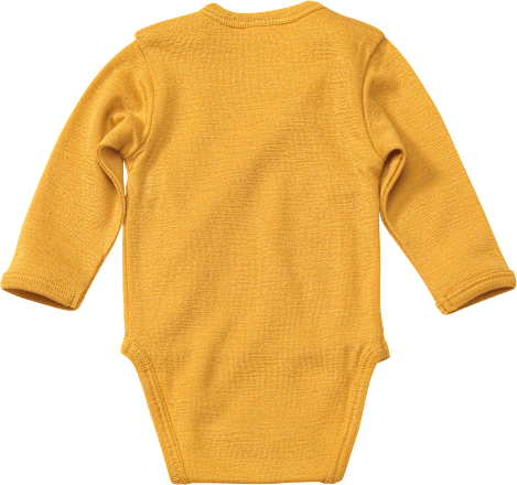 Wickelbody aus Bio-Wolle und Seide, gelb, Gr. 74/80 ALANA