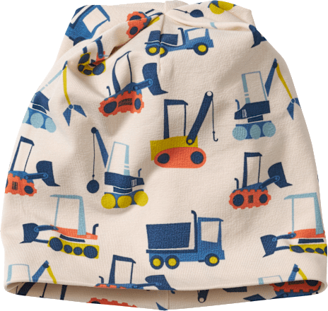 Mütze Pro Climate mit Bagger-Muster, beige, Gr. 54/55 ALANA