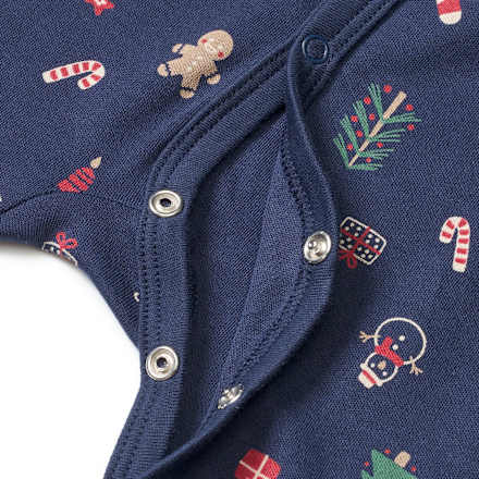 Schlafanzug mit Weihnachts-Muster, blau, Gr. 74/80 ALANA