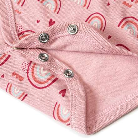 Langarmbody Pro Climate mit Regenbogen-Muster, rosa, Gr. 86/92 ALANA
