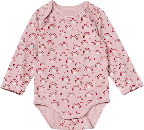 Langarmbody Pro Climate mit Regenbogen-Muster, rosa, Gr. 86/92 ALANA