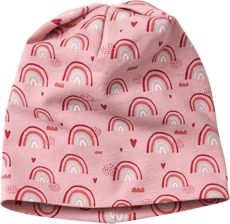 Mütze Pro Climate mit Regenbogen-Muster, rosa, Gr. 52/53 ALANA