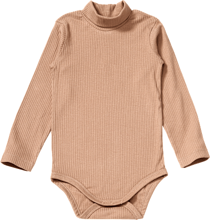 Langarmbody mit Ripp-Struktur, beige, Gr. 74/80 ALANA