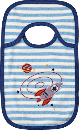 Lätzchen mit Raketen-Motiv, blau/weiß  ALANA