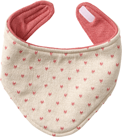 Halstuch mit Herz-Muster, rosa & beige ALANA