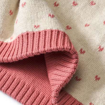 Loop Schal mit Herz-Muster, rosa & beige ALANA