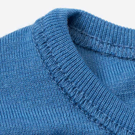 Unterhemd Langarm aus Bio-Wolle und Seide, blau, Gr. 122/128 ALANA