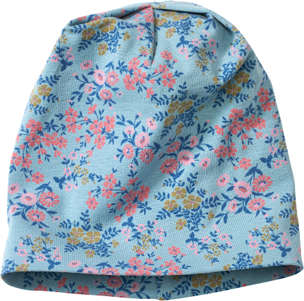 Mütze Pro Climate mit Blumen-Muster, blau, Gr. 52/53 ALANA