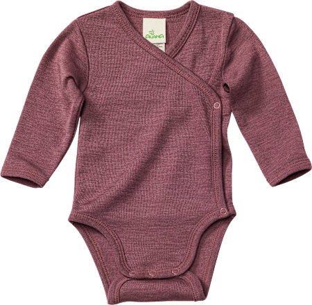 Wickelbody aus Bio-Wolle und Seide, beere, Gr. 74/80 ALANA
