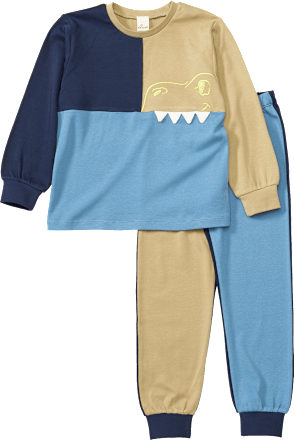 Schlafanzug mit 3D-Dino-Applikation, blau, Gr. 122/128 ALANA