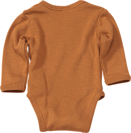 Wickelbody aus Bio-Wolle und Seide, braun, Gr. 62/68 ALANA