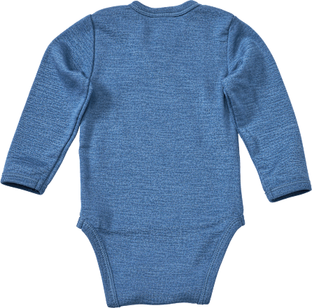 Wickelbody aus Bio-Wolle und Seide, blau, Gr. 74/80 ALANA