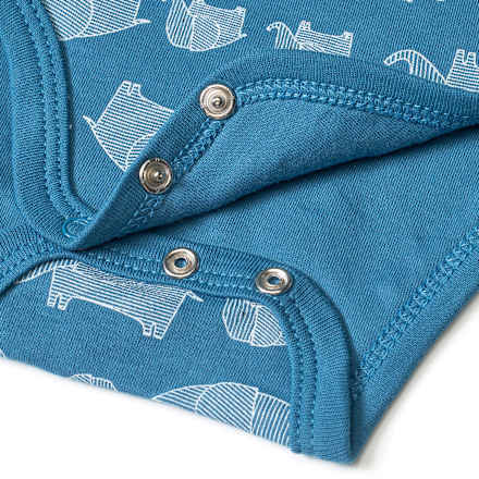 Langarmbody mit Elefanten-Muster, blau, Gr. 86/92 ALANA