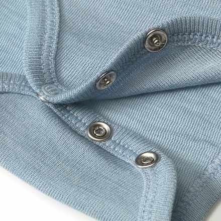 Wickelbody aus Bio-Wolle und Seide, blau, Gr. 50/56 ALANA