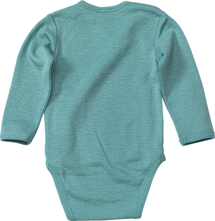 Wickelbody aus Bio-Wolle und Seide, türkis, Gr. 62/68 ALANA