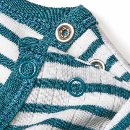 Langarmbody mit Ripp-Struktur, blau, Gr. 74/80 ALANA