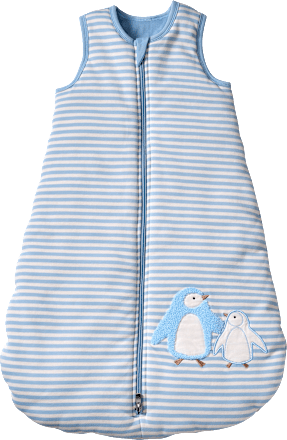 Schlafsack 3 TOG mit Pinguin-Applikation, blau, 70 cm ALANA