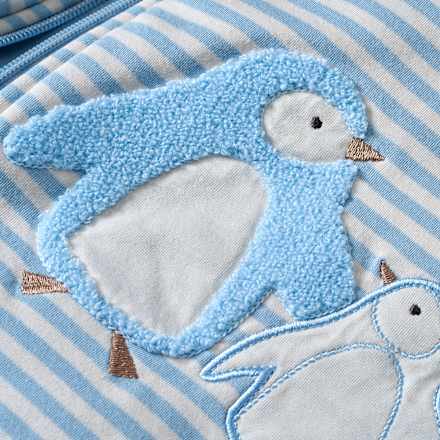 Schlafsack 3 TOG mit Pinguin-Applikation, blau, 70 cm ALANA