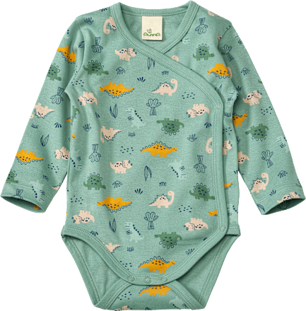 Wickelbody mit Dino-Muster, grün, Gr. 62/68 ALANA