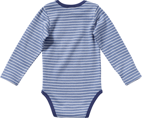 Body Langarm mit Dino-Applikation, blau, Gr. 74/80 ALANA