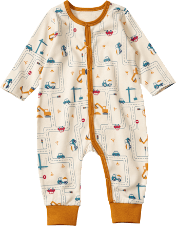 Schlafanzug mit Baustellen-Muster, beige, Gr. 74/80 ALANA