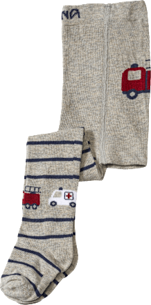Strumpfhose mit Feuerwehrauto-Motiv, grau, Gr. 74/80 ALANA