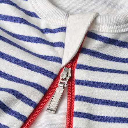 Schlafsack 1 TOG mit Krebs-Applikation, blau & weiß, 90 cm ALANA